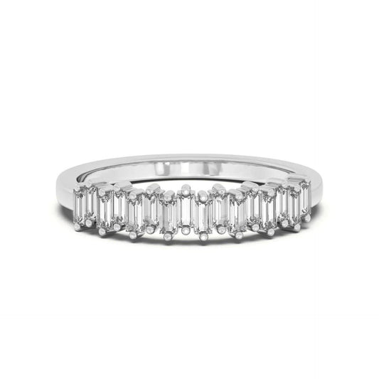 2.50 CTW Baguette Cut Half Eternity Lab Grown Diamond Ring for Women