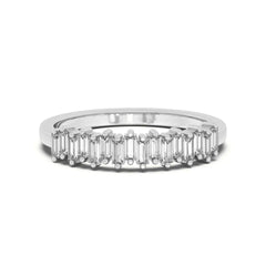 2.50 CTW Baguette Cut Half Eternity Lab Grown Diamond Ring for Women