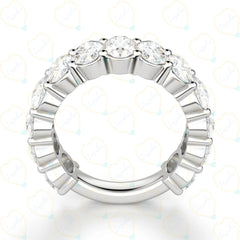 6.50 CTW Oval Cut Eternity Lab Grown Diamond Ring for Women