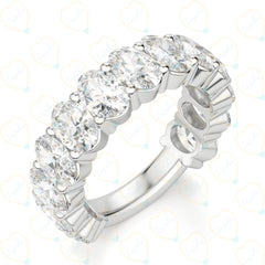 6.50 CTW Oval Cut Eternity Lab Grown Diamond Ring for Women