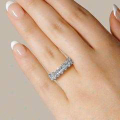 6.50 CTW Oval Cut Eternity Lab Grown Diamond Ring for Women