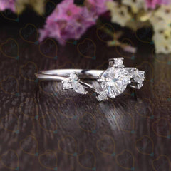 1.00 CTW Round Cut Cluster Lab Grown Diamond Ring for Women