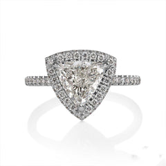 1.50 CTW Trillion Cut Hidden Halo Lab Grown Diamond Ring for Women