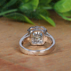 1.00 CTW Round Cut Halo Lab Grown Diamond Ring for Women