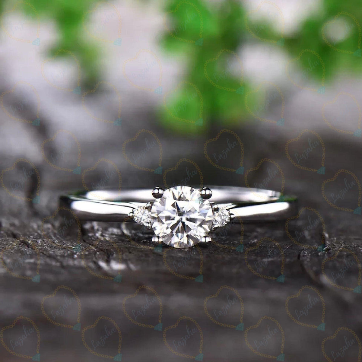 1.30 CTW Round Cut 3 Stone Lab Grown Diamond Ring for Women