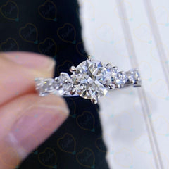 1.00 CTW Round Cut Unique Lab Grown Diamond Ring for Women