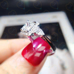 2.00 CTW Princess Cut Halo Lab Grown Diamond Ring for Women