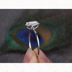 0.80 TCW Oval Cut Halo Lab Grown Diamond Ring for Women