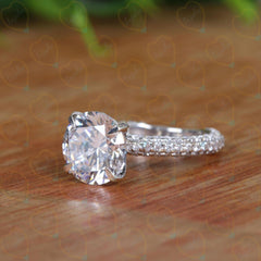 2.00 CTW Round Cut Solitaire With Accents Lab Grown Diamond Ring for Women