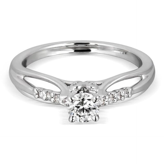 1.00 TCW Round Cut Solitaire With Accents Lab Grown Diamond Ring for Women