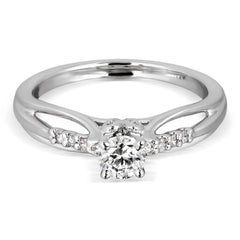 1.00 TCW Round Cut Solitaire With Accents Lab Grown Diamond Ring for Women