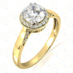 1.70 TCW Round Cut Hidden Halo Lab Grown Diamond Ring for Women