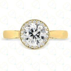 1.70 TCW Round Cut Hidden Halo Lab Grown Diamond Ring for Women