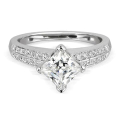 2.00 TCW Princess Cut Solitaire With Accents Lab Grown Diamond Ring for Women