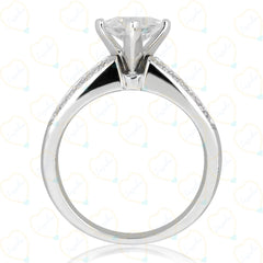 2.00 TCW Princess Cut Solitaire With Accents Lab Grown Diamond Ring for Women