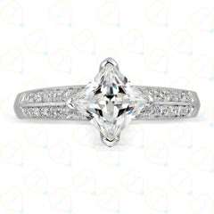 2.00 TCW Princess Cut Solitaire With Accents Lab Grown Diamond Ring for Women