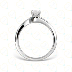 1.00 TCW Round Cut Solitaire With Accents Lab Grown Diamond Ring for Women