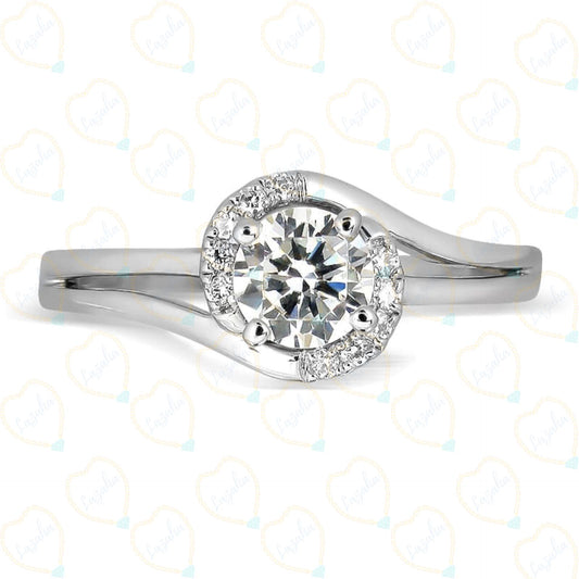 1.00 TCW Round Cut Unique Lab Grown Diamond Ring for Women