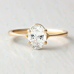 2.00 TCW Oval Cut Split Shank Lab Grown Diamond Ring for Women