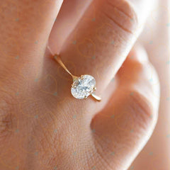 2.00 TCW Oval Cut Split Shank Lab Grown Diamond Ring for Women