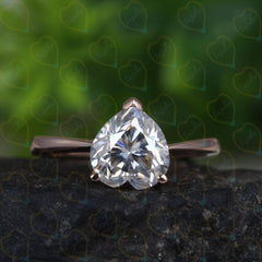 2.00 TCW Heart Cut Solitaire Lab Grown Diamond Ring for Women