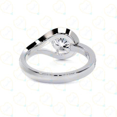 1.00 TCW Round Cut Unique Lab Grown Diamond Ring for Women