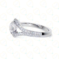 1.00 TCW Round Cut Unique Lab Grown Diamond Ring for Women