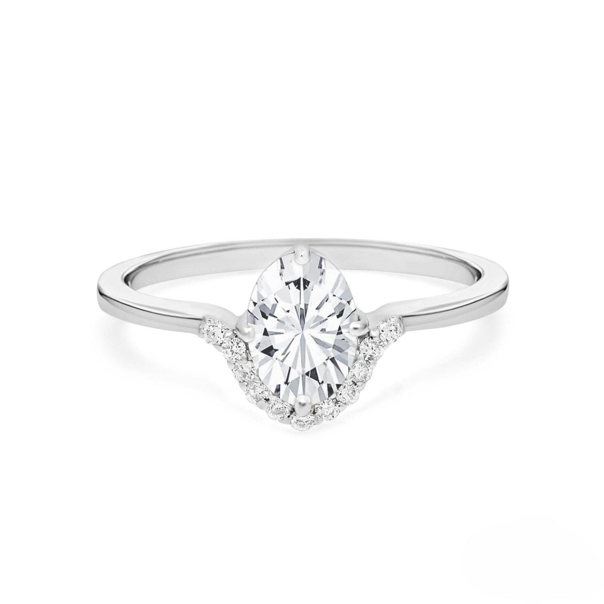 0.80 CTW Oval Cut Unique Lab Grown Diamond Ring for Women