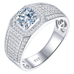 1.70 TCW Round Cut Men's Jewelry Lab Grown Diamond Ring for Women