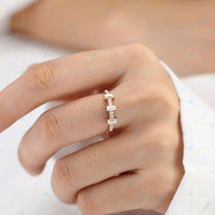 0.60 TCW Round Cut Eternity Lab Grown Diamond Ring for Women