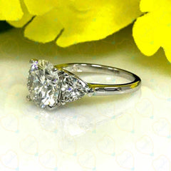 2.50 TCW Round Cut 3 Stone Lab Grown Diamond Ring for Women