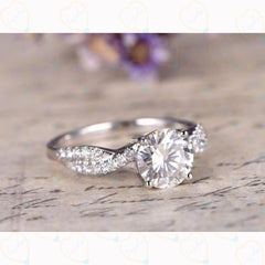 2.00 TCW Round Cut Twisted Lab Grown Diamond Ring for Women