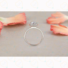 2.50 TCW Cushion Cut Halo Lab Grown Diamond Ring for Women