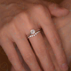 1.00 TCW Round Cut Bridal Set Lab Grown Diamond Ring for Women