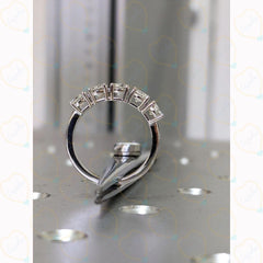 0.90 TCW Round Cut 5 Stone Lab Grown Diamond Ring for Women