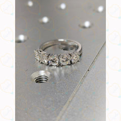 0.90 TCW Round Cut 5 Stone Lab Grown Diamond Ring for Women