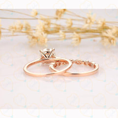 1.70 TCW Round Cut Bridal Set Lab Grown Diamond Ring for Women