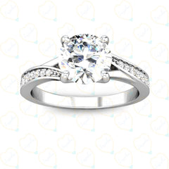 1.70 TCW Round Cut Split Shank Lab Grown Diamond Ring for Women