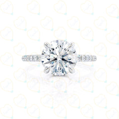 1.70 TCW Round Cut Hidden Halo Lab Grown Diamond Ring for Women