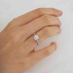 1.70 TCW Round Cut Hidden Halo Lab Grown Diamond Ring for Women