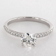 1.30 TCW Round Cut Solitaire With Accents Lab Grown Diamond Ring for Women