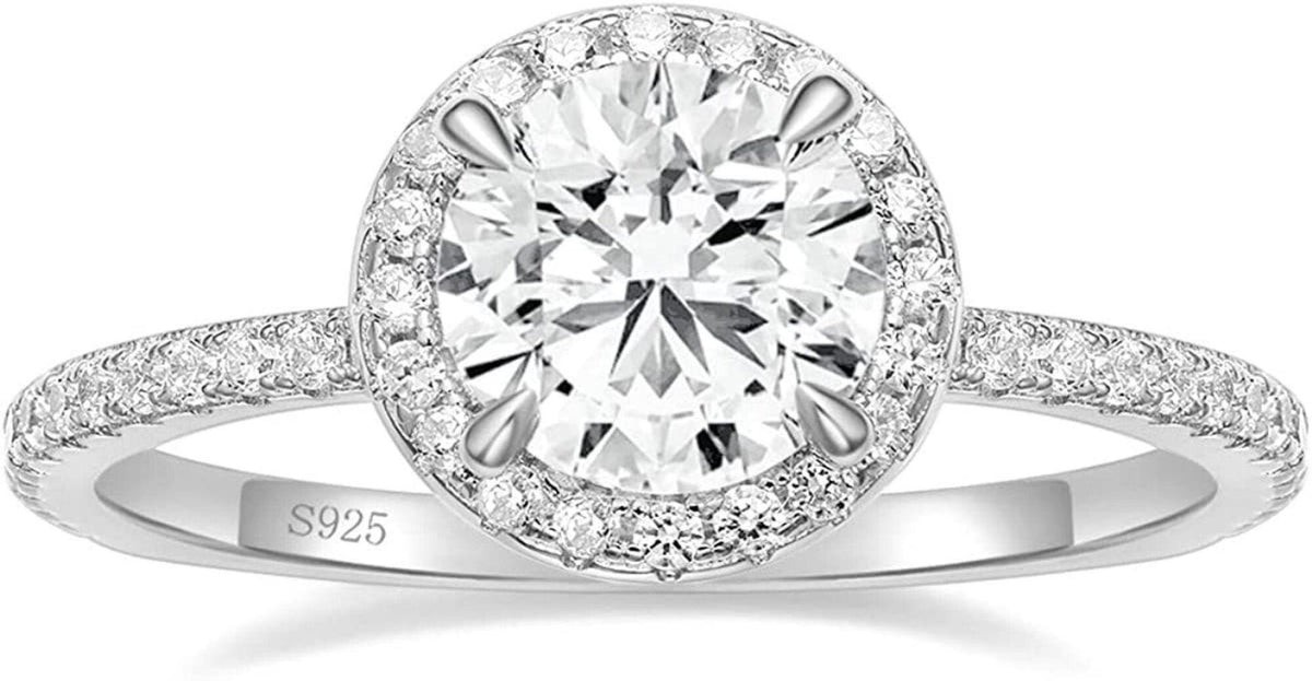 2.00 TCW Round Cut Halo Lab Grown Diamond Ring for Women