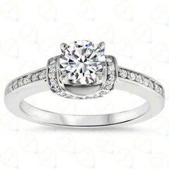 1.70 TCW Round Cut Bridal Set Lab Grown Diamond Ring for Women