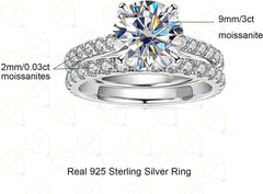 2.50 TCW Round Cut Bridal Set Lab Grown Diamond Ring for Women