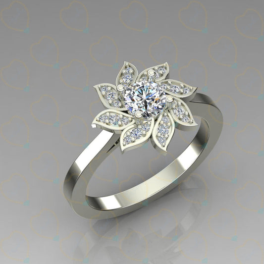 0.50 CTW Round Cut Art Deco Lab Grown Diamond Ring for Women