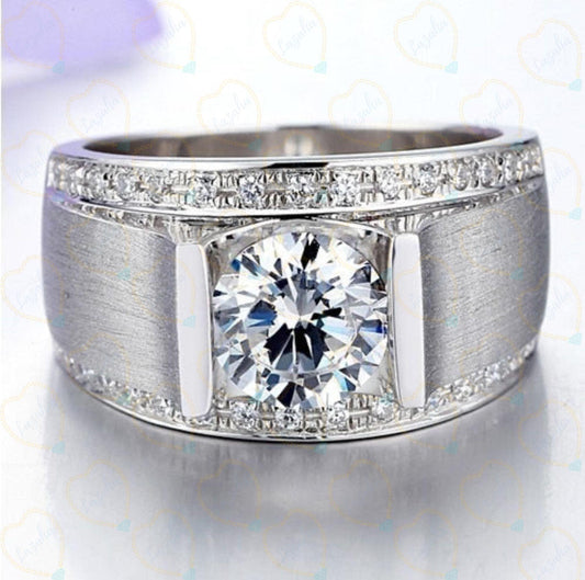 1.00 TCW Round Cut Men's Jewelry Lab Grown Diamond Ring for Women