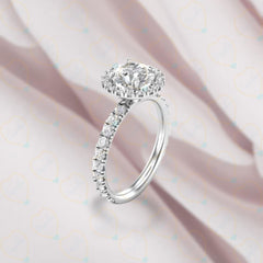 2.00 TCW Round Cut Halo Lab Grown Diamond Ring for Women