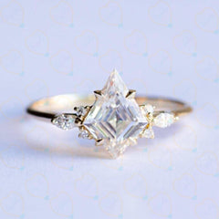 1.30 TCW Kite Cut Solitaire With Accents Lab Grown Diamond Ring for Women