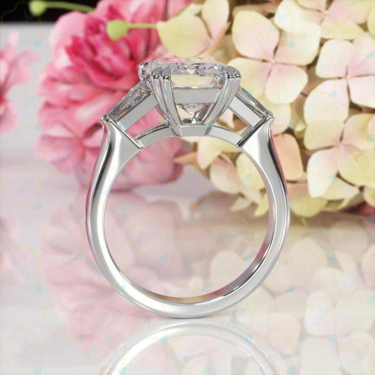 1.80 TCW Emerald Cut Solitaire Lab Grown Diamond Ring for Women