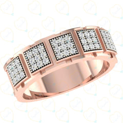 0.70 TCW Round Cut Art Deco Lab Grown Diamond Ring for Women